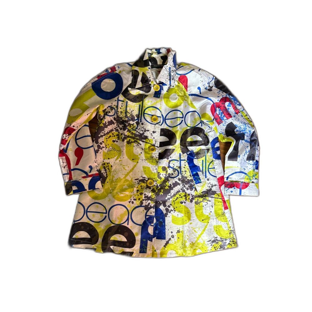 Mycra Pac Now Graffiti Nylon Rain Jacket with Packable Pouch Size Small Medium